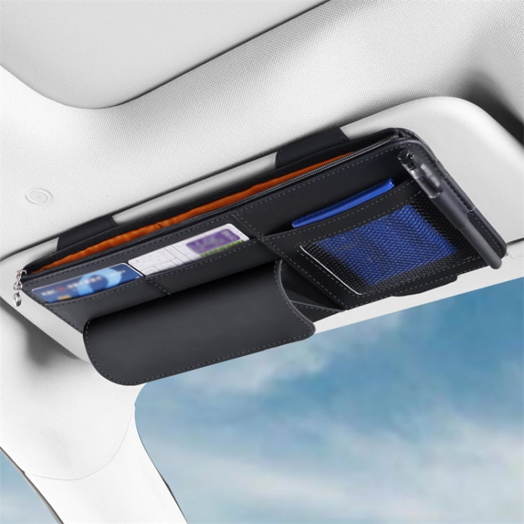 Multi-functional Car Sunshade Sunglasses ID Ticket Storage Bag Car Sun Visor Eyeglasses Case(Black) - Stowing Tidying by PMC TechLife | Online Shopping South Africa | PMC TechLife | Buy Now Pay Later Mobicred