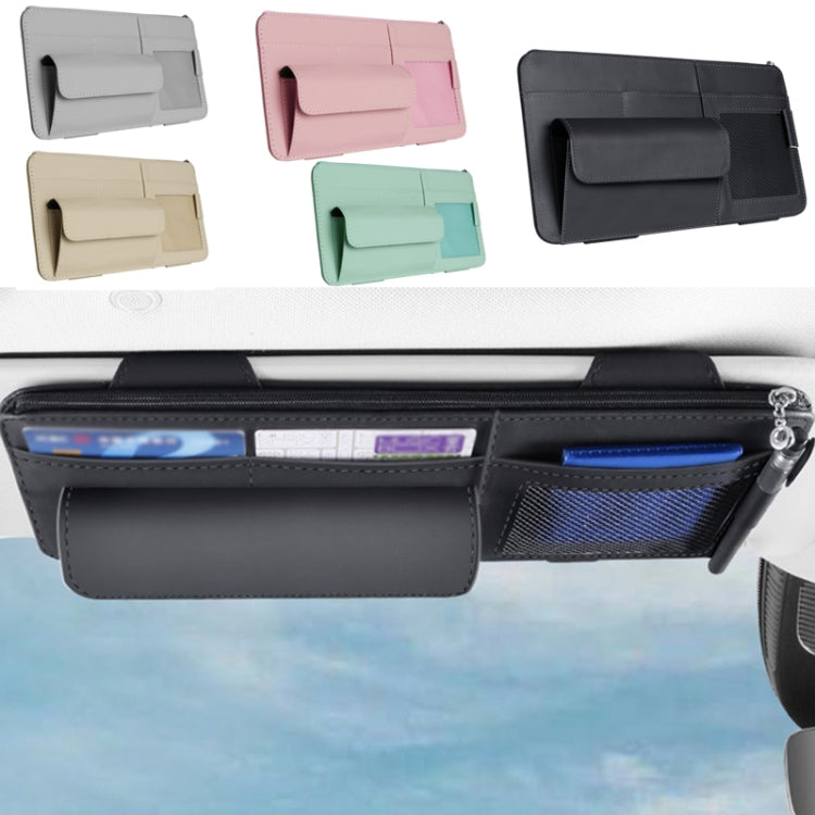 Multi-functional Car Sunshade Sunglasses ID Ticket Storage Bag Car Sun Visor Eyeglasses Case(Pink) - Stowing Tidying by PMC TechLife | Online Shopping South Africa | PMC TechLife | Buy Now Pay Later Mobicred