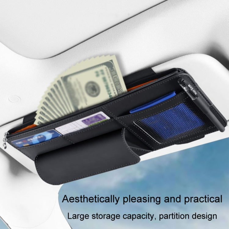Multi-functional Car Sunshade Sunglasses ID Ticket Storage Bag Car Sun Visor Eyeglasses Case(Black) - Stowing Tidying by PMC TechLife | Online Shopping South Africa | PMC TechLife | Buy Now Pay Later Mobicred
