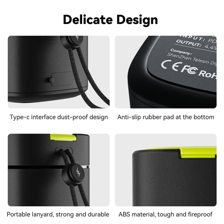 TELESIN GP-FCK-B11 Fast Charged Battery Storage Charging Box For GoPro HERO12 Black / HERO11 Black / HERO10 Black / HERO9 Black(Single Charging Box) - free shipping - PMC TechLife - Order now!