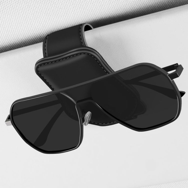 Car Eyeglasses Clip Car Leather Magnetic Closure Sunglasses Storage Bag(Black) - Sunglasses & Glasses Clips by PMC TechLife | Online Shopping South Africa | PMC TechLife | Buy Now Pay Later Mobicred