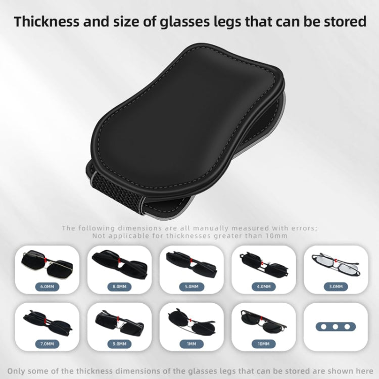 Car Eyeglasses Clip Car Leather Magnetic Closure Sunglasses Storage Bag(Beige) - Sunglasses & Glasses Clips by PMC TechLife | Online Shopping South Africa | PMC TechLife | Buy Now Pay Later Mobicred