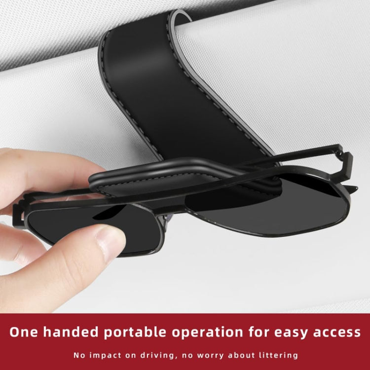 Car Eyeglasses Clip Car Leather Magnetic Closure Sunglasses Storage Bag(Black) - Sunglasses & Glasses Clips by PMC TechLife | Online Shopping South Africa | PMC TechLife | Buy Now Pay Later Mobicred