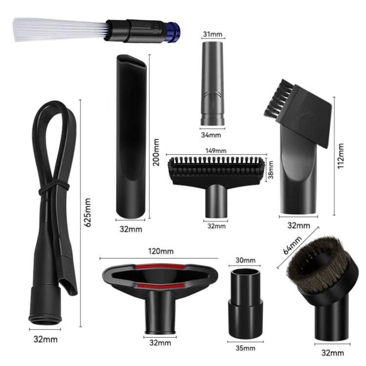 9 In 1 Set 4 Universal Vacuum Attachments 32mm Nozzle Adapter Accessories Cleaning Kit - Other Accessories by PMC TechLife | Online Shopping South Africa | PMC TechLife | Buy Now Pay Later Mobicred