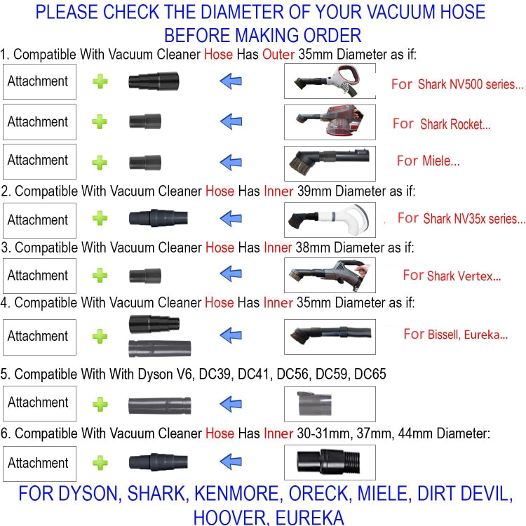 9 In 1 Set 1 Universal Vacuum Attachments 32mm Nozzle Adapter Accessories Cleaning Kit - free shipping - PMC TechLife - Order now!