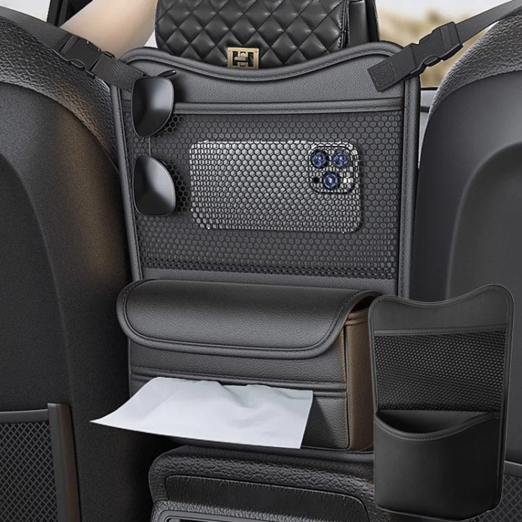 Car Between Seats Organizer Multifunctional Storage Bag Front And Back Dual Usage Tissue Box(Black) - Stowing Tidying by PMC TechLife | Online Shopping South Africa | PMC TechLife | Buy Now Pay Later Mobicred