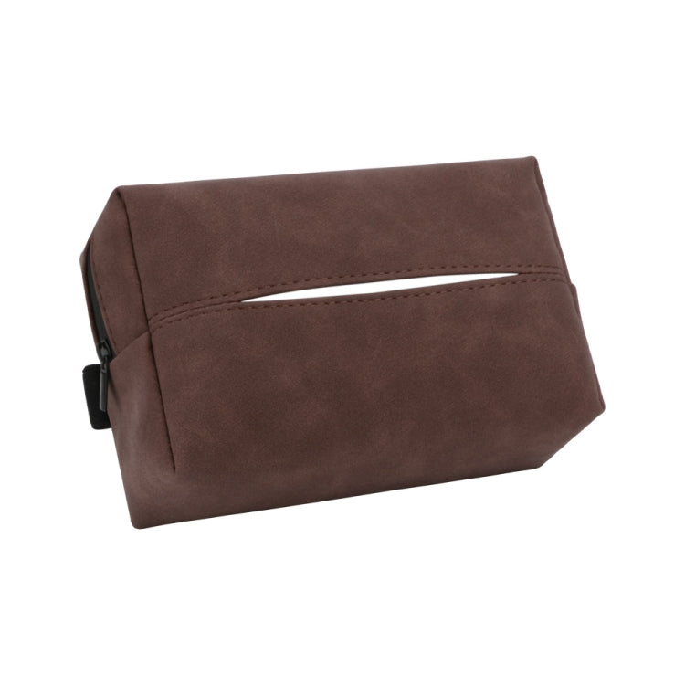 Car Armrest Box Tissue Box Car Sun Visor Seat Back Hanging Tissue Storage Bag(Brown) - Tissue Boxes by PMC TechLife | Online Shopping South Africa | PMC TechLife | Buy Now Pay Later Mobicred