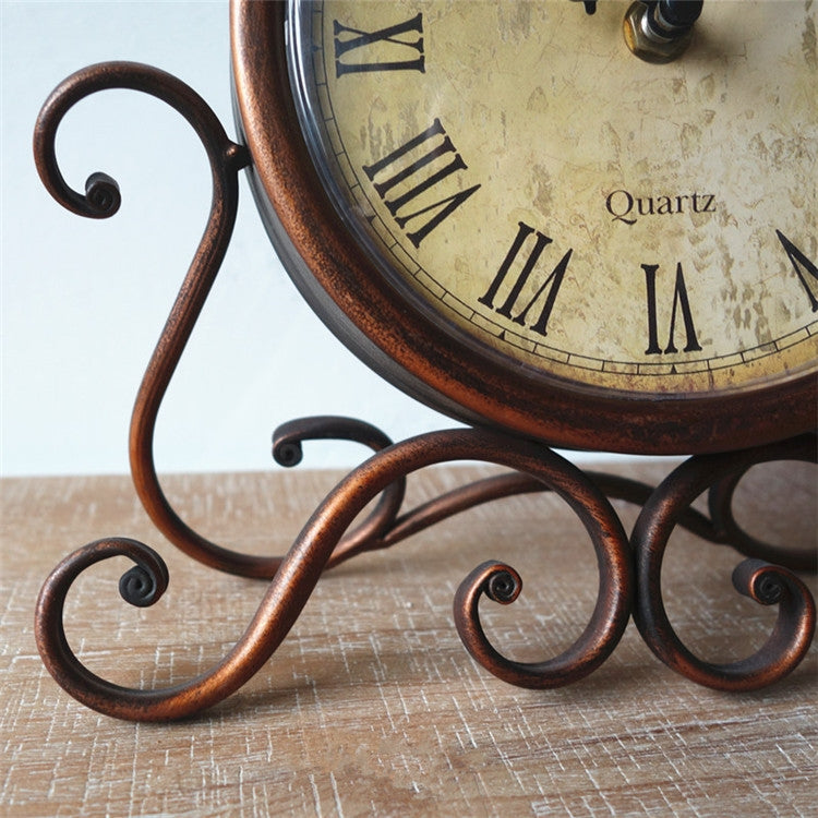 Iron Mute Clock Retro Living Room Decoration Clock(Brown) - Wall Clock by PMc TechLife | Online Shopping South Africa | PMc TechLife | Buy Now Pay Later Mobicred