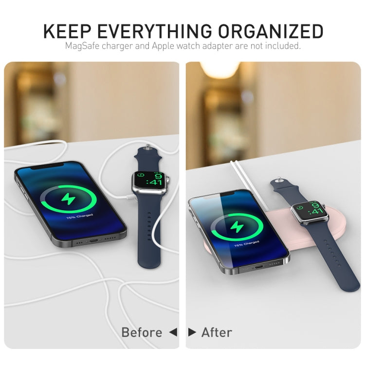 For Apple Watch / iPhone AhaStyle PT135 2 In 1 Silicone Wireless Charging Base(Midnight Blue) - free shipping - PMC TechLife - Order now!