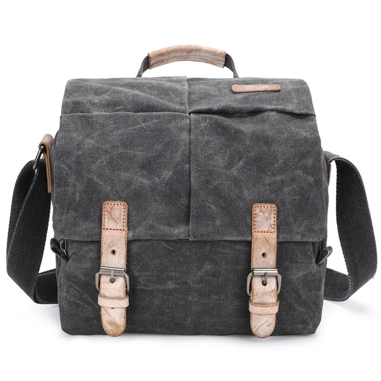Camera Shoulder Messenger Bag Batik Canvas Waterproof Photography SLR Camera Bag(Dark Gray) - Strap Satchel by PMC TechLife | Online Shopping South Africa | PMC TechLife | Buy Now Pay Later Mobicred
