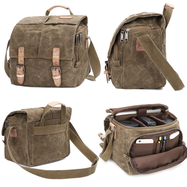 Camera Shoulder Messenger Bag Batik Canvas Waterproof Photography SLR Camera Bag(Dark Gray) - Strap Satchel by PMC TechLife | Online Shopping South Africa | PMC TechLife | Buy Now Pay Later Mobicred