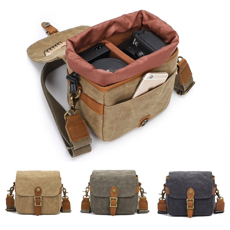 Retro Camera Canvas Bag Shoulder Messenger Bag Travel Portable Case(Dark Gray) - Strap Satchel by PMC TechLife | Online Shopping South Africa | PMC TechLife | Buy Now Pay Later Mobicred