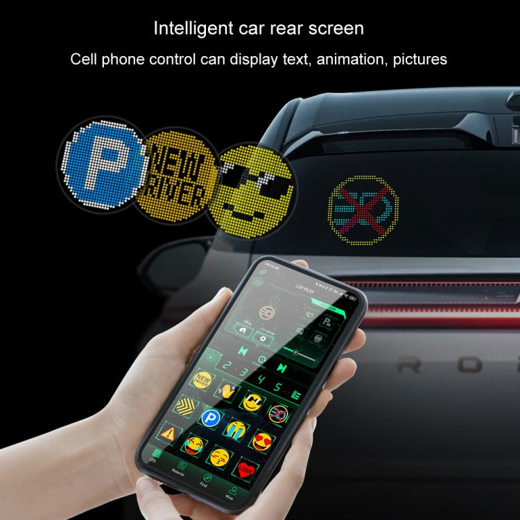 HI.GROOM Car LED Customized Pixel Emoticon Lights Bluetooth Remote Control Interactive AI Screen, Style: No Remote Control - free shipping - PMC TechLife - Order now!