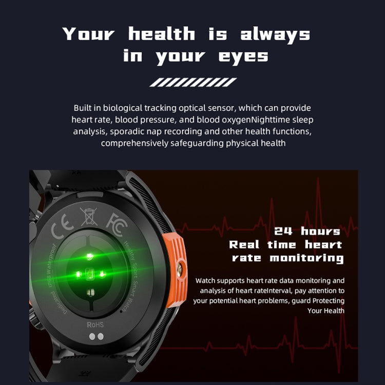 LOKMAT ZEUS6 PRO 1.46-Inch IP68 Waterproof SOS Flashlight Bluetooth Smart Watch(Black) - free shipping - PMC TechLife - Order now!