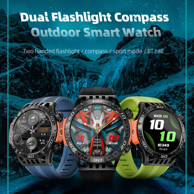 LOKMAT ZEUS6 PRO 1.46-Inch IP68 Waterproof SOS Flashlight Bluetooth Smart Watch(Brick Red) - free shipping - PMC TechLife - Order now!