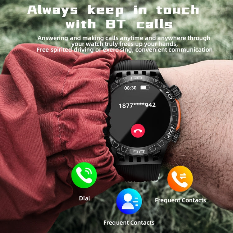 LOKMAT ZEUS6 PRO 1.46-Inch IP68 Waterproof SOS Flashlight Bluetooth Smart Watch(Brick Red) - free shipping - PMC TechLife - Order now!
