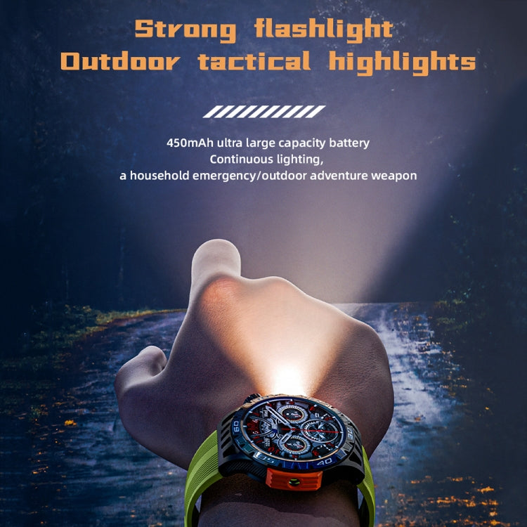 LOKMAT ZEUS6 PRO 1.46-Inch IP68 Waterproof SOS Flashlight Bluetooth Smart Watch(Yellow Green) - Smart Watches by LOKMAT | Online Shopping South Africa | PMC TechLife | Buy Now Pay Later Mobicred