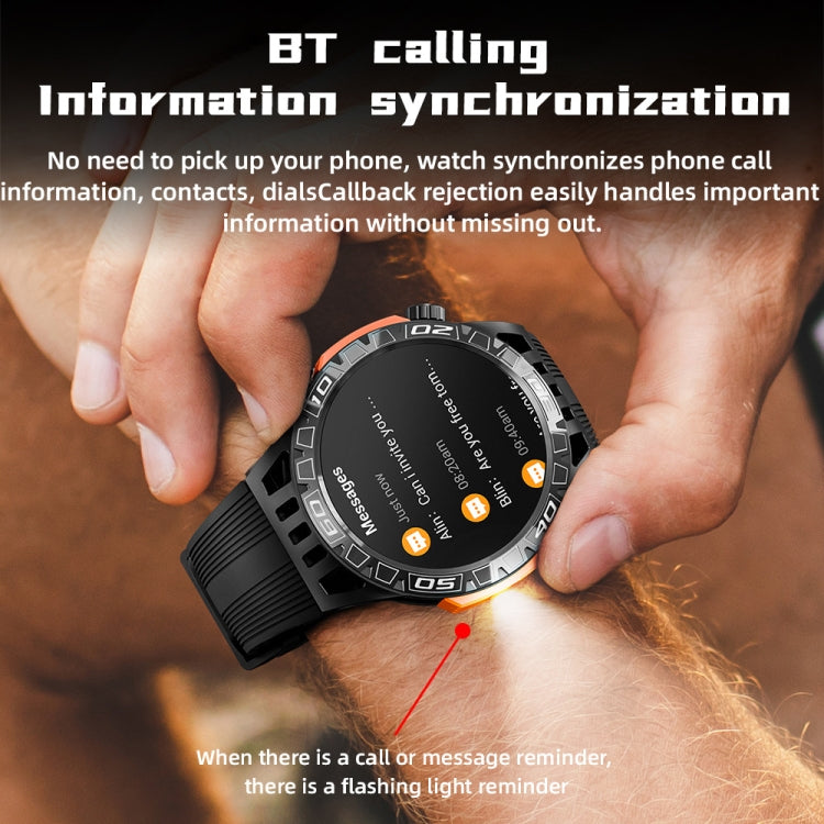 LOKMAT ZEUS6 PRO 1.46-Inch IP68 Waterproof SOS Flashlight Bluetooth Smart Watch(Brick Red) - free shipping - PMC TechLife - Order now!