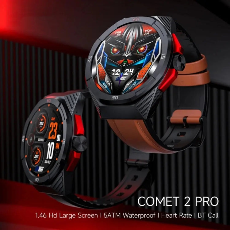 LOKMAT COMET2 PRO 1.46-Inch 5ATM Waterproof Bluetooth Call Smart Watch, Color: Black Stainless Steel - free shipping - PMC TechLife - Order now!
