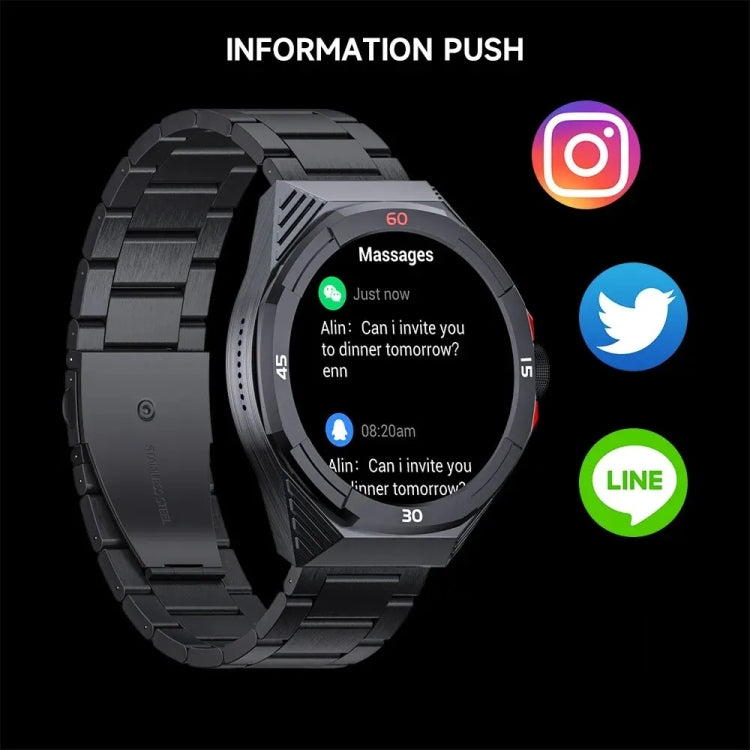 LOKMAT COMET2 PRO 1.46-Inch 5ATM Waterproof Bluetooth Call Smart Watch, Color: Black Stainless Steel - free shipping - PMC TechLife - Order now!