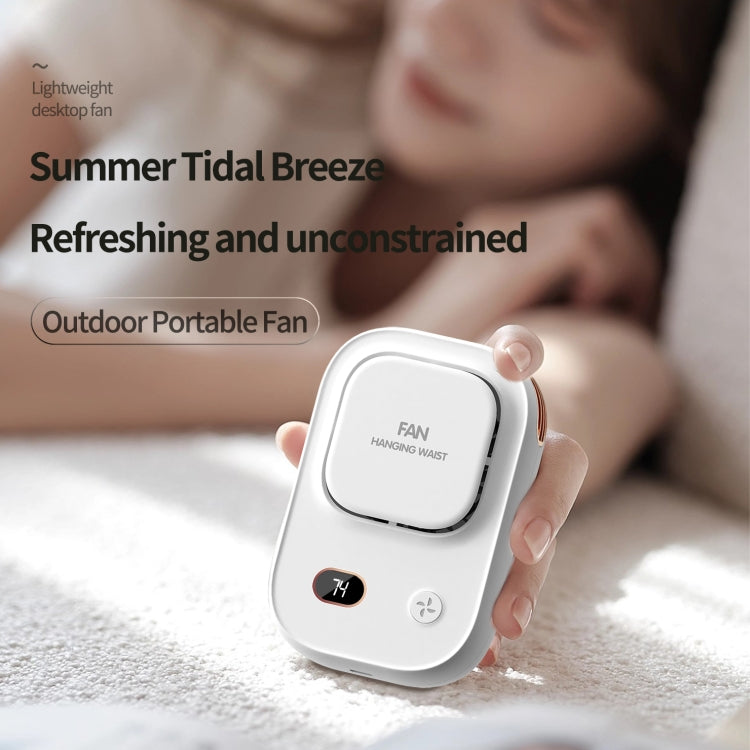 HX-150A Outdoor Digital Display Silent USB Charging Bladeless Waist Hanging Neck Fan(White) - Electric Fans by PMC TechLife | Online Shopping South Africa | PMC TechLife | Buy Now Pay Later Mobicred