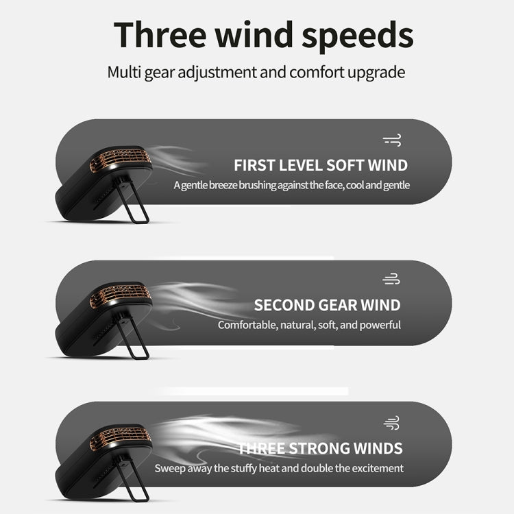 HX-150A Outdoor Digital Display Silent USB Charging Bladeless Waist Hanging Neck Fan(Black) - Electric Fans by PMC TechLife | Online Shopping South Africa | PMC TechLife | Buy Now Pay Later Mobicred