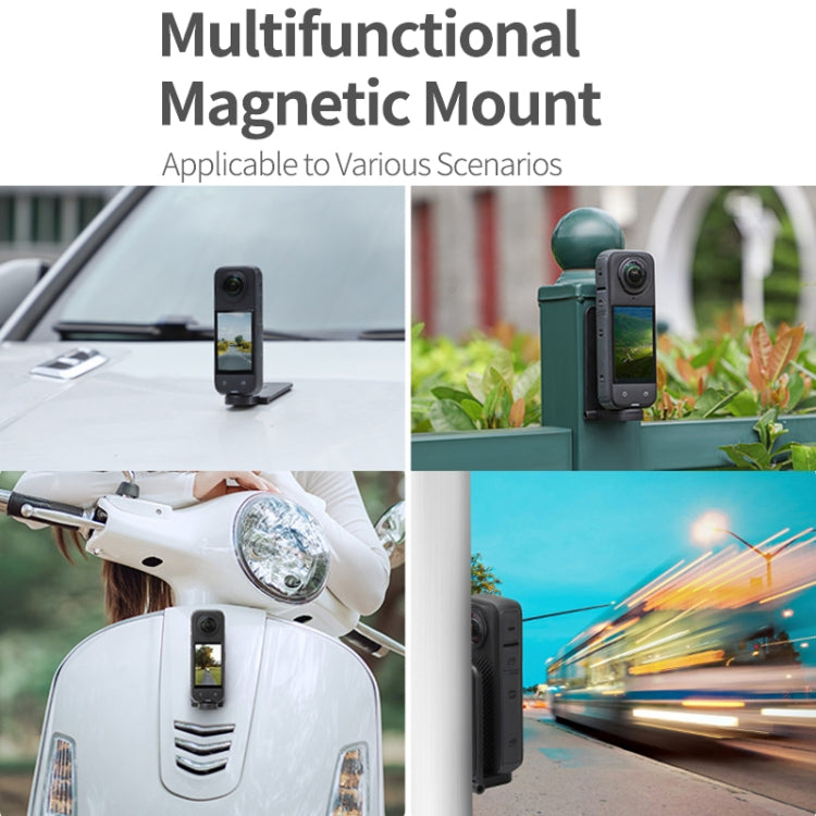 For Insta360 X4 / X3 Sunnylife X4-ZJ827 Magnetic Stand Base Handheld Handle Desktop Support Accessories(Black) - Mount & Holder by Sunnylife | Online Shopping South Africa | PMC TechLife | Buy Now Pay Later Mobicred