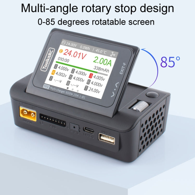 ToolkitRC M9 600W Airplane Li-Po Battery Balance Charger With Voice Function(Black) - free shipping - PMC Jewellery - Order now!