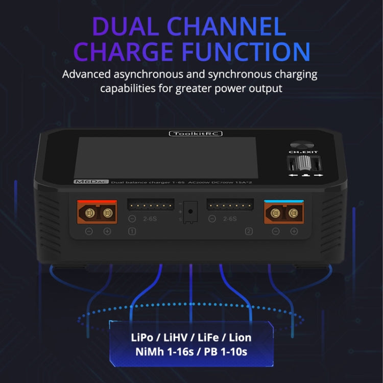 ToolkitRC M6DAC Dual Way Aeromodelling Drone Li-Po Battery Balance Charger(US Plug) - free shipping - PMC Jewellery - Order now!