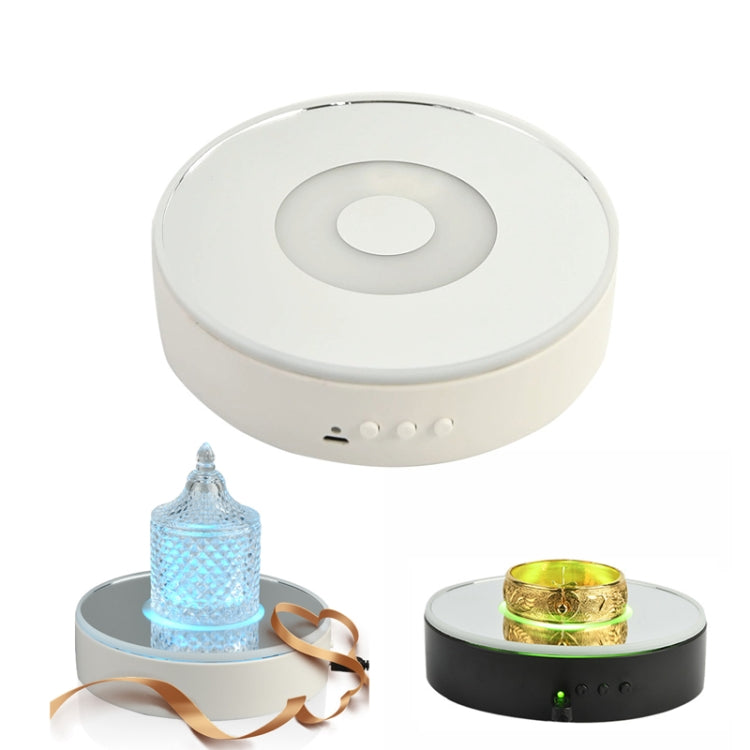 15cm Spinning Display Stand with Gradient Color Lights for Glass Art(White) -  by PMC TechLife | Online Shopping South Africa | PMC TechLife | Buy Now Pay Later Mobicred