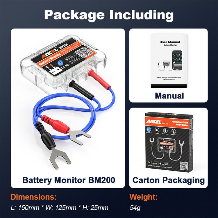 ANCEL BM200 12V Bluetooth 4.2 Car Battery Analysis and Detection Tool Battery Tester - Electronic Test by ANCEL | Online Shopping South Africa | PMC TechLife | Buy Now Pay Later Mobicred