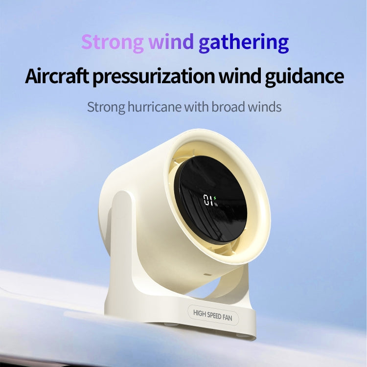 HX-F315 100-speed USB Charging Digital Display Wall-mounted Desktop Turbine Fan(White) - Electric Fans by PMC TechLife | Online Shopping South Africa | PMC TechLife | Buy Now Pay Later Mobicred