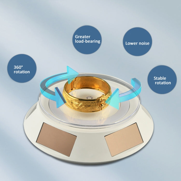 14cm  Solar Energy Spinning Display Stand with LED Light for Jewelry Crystal Product Display, Style: White Transparent -  by PMC TechLife | Online Shopping South Africa | PMC TechLife | Buy Now Pay Later Mobicred