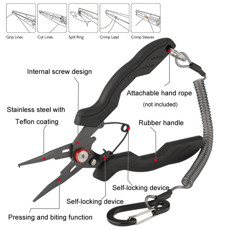 Teflon Stainless Steel Multifunctional Fishing Pliers Anti-slip Cutting Line Open Ring Fishing Tools(Red Nail) - Fish Gripper & Pliers by PMc TechLife | Online Shopping South Africa | PMc TechLife | Buy Now Pay Later Mobicred
