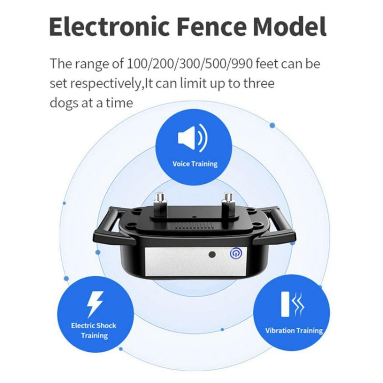 1 Drag 3 Pet Electronic Fence Wireless Dog Trainer Smart Electric Shock Dog Collar(Black) - Training Aids by PMC TechLife | Online Shopping South Africa | PMC TechLife | Buy Now Pay Later Mobicred