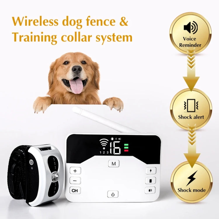 1 Drag 3 Pet Electronic Fence Wireless Stop Barker Outdoor Dog Collar Remote Control Dog Trainer(Gold) - Training Aids by PMC TechLife | Online Shopping South Africa | PMC TechLife | Buy Now Pay Later Mobicred