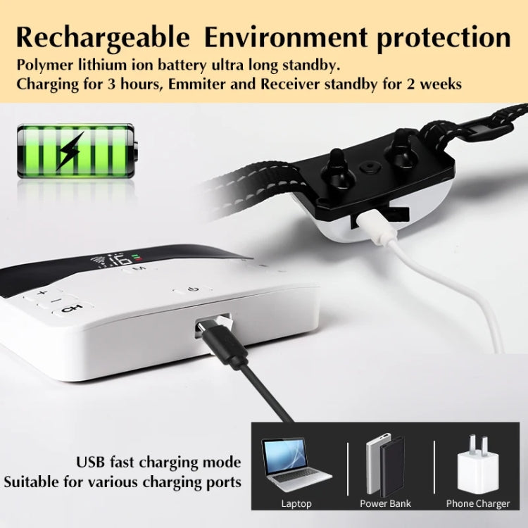 1 Drag 2 Pet Electronic Fence Wireless Stop Barker Outdoor Dog Collar Remote Control Dog Trainer(Gold) - Training Aids by PMC TechLife | Online Shopping South Africa | PMC TechLife | Buy Now Pay Later Mobicred