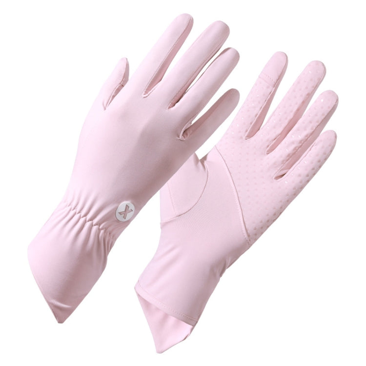 1pair Summer Thin Ice Silk Anti-Slip Sunscreen Sport Riding Finger Gloves, Size: One Size(Pink) - free shipping - PMC TechLife - Order now!