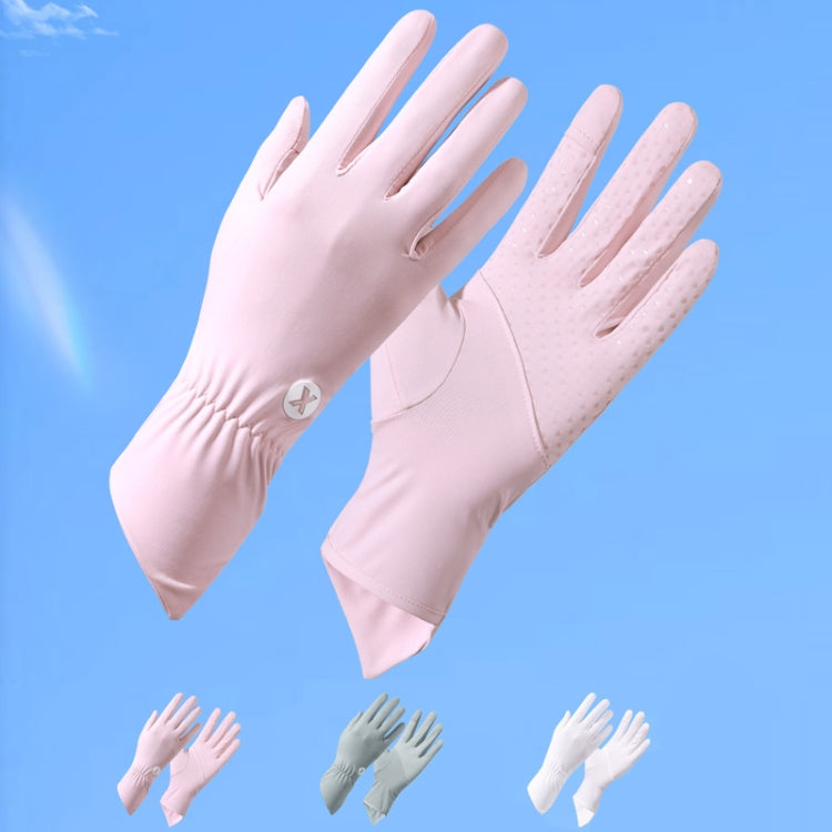1pair Summer Thin Ice Silk Anti-Slip Sunscreen Sport Riding Finger Gloves, Size: One Size(Gray) - Safety Gloves by PMC TechLife | Online Shopping South Africa | PMC TechLife | Buy Now Pay Later Mobicred