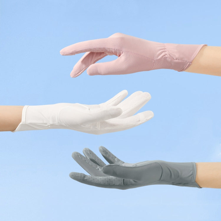 1pair Summer Thin Ice Silk Anti-Slip Sunscreen Sport Riding Finger Gloves, Size: One Size(Gray) - Safety Gloves by PMC TechLife | Online Shopping South Africa | PMC TechLife | Buy Now Pay Later Mobicred