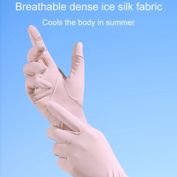 1pair Summer Thin Ice Silk Anti-Slip Sunscreen Sport Riding Finger Gloves, Size: One Size(Gray) - Safety Gloves by PMC TechLife | Online Shopping South Africa | PMC TechLife | Buy Now Pay Later Mobicred