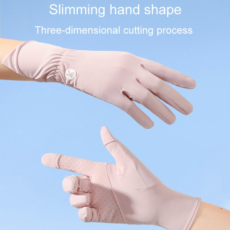 1pair Summer Thin Ice Silk Anti-Slip Sunscreen Sport Riding Finger Gloves, Size: One Size(Gray) - Safety Gloves by PMC TechLife | Online Shopping South Africa | PMC TechLife | Buy Now Pay Later Mobicred