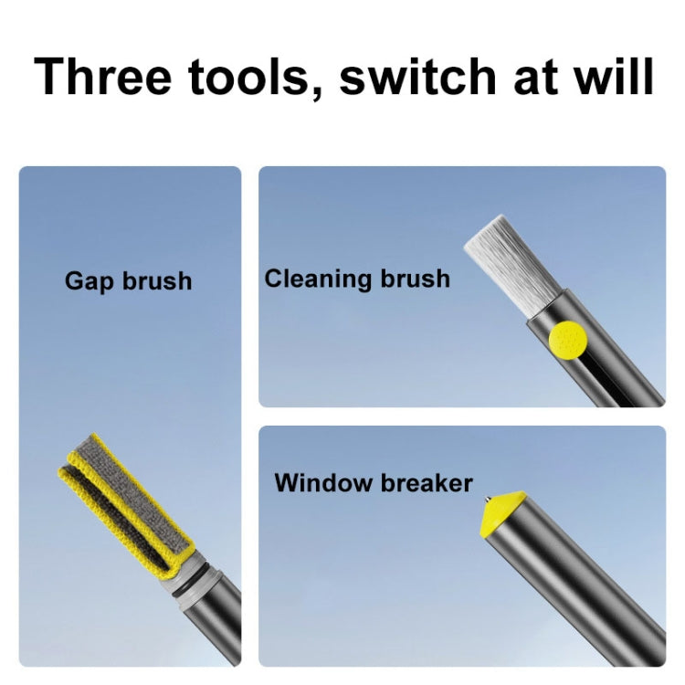3-In-1 Car Air Outlet Double-Head Cleaning Brush Multi-Functional Detail Brush With Hammer(Grey) - Car washing supplies by PMC TechLife | Online Shopping South Africa | PMC TechLife | Buy Now Pay Later Mobicred