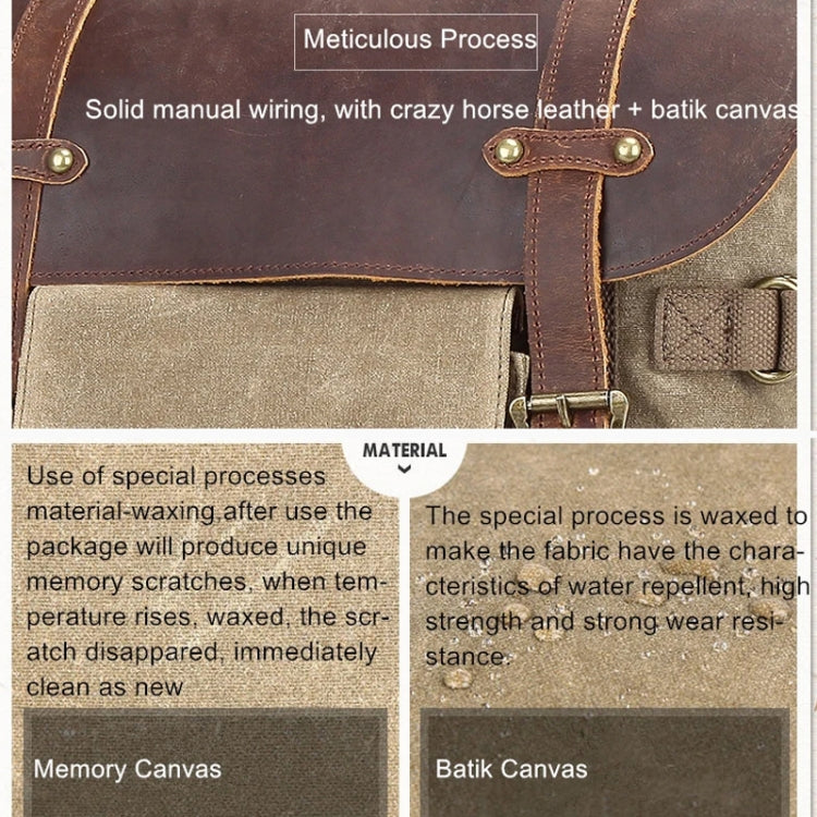 Vintage Camera Bag Waterproof  Canvas Backpack with Laptop Compartment Tripod Holder(Dark Gray) - Backpack by PMC TechLife | Online Shopping South Africa | PMC TechLife | Buy Now Pay Later Mobicred