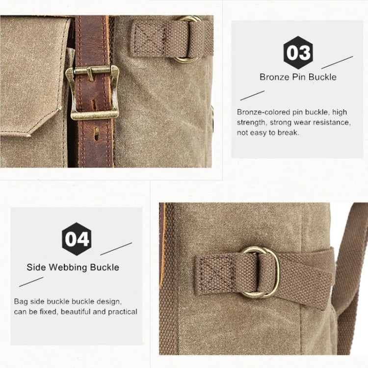 Vintage Camera Bag Waterproof  Canvas Backpack with Laptop Compartment Tripod Holder(Dark Gray) - Backpack by PMC TechLife | Online Shopping South Africa | PMC TechLife | Buy Now Pay Later Mobicred