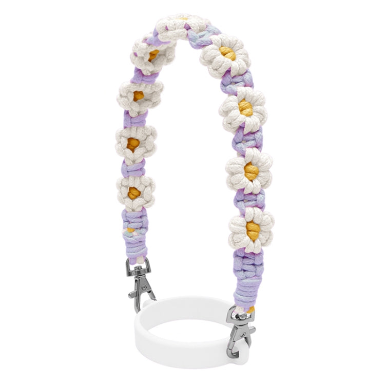 For 16-40oz Stanley Mug Lanyard Silicone Loop Boho Daisy Cute Flower Hand-Woven Mug Cover(Purple) - Kettles by PMC TechLife | Online Shopping South Africa | PMC TechLife | Buy Now Pay Later Mobicred