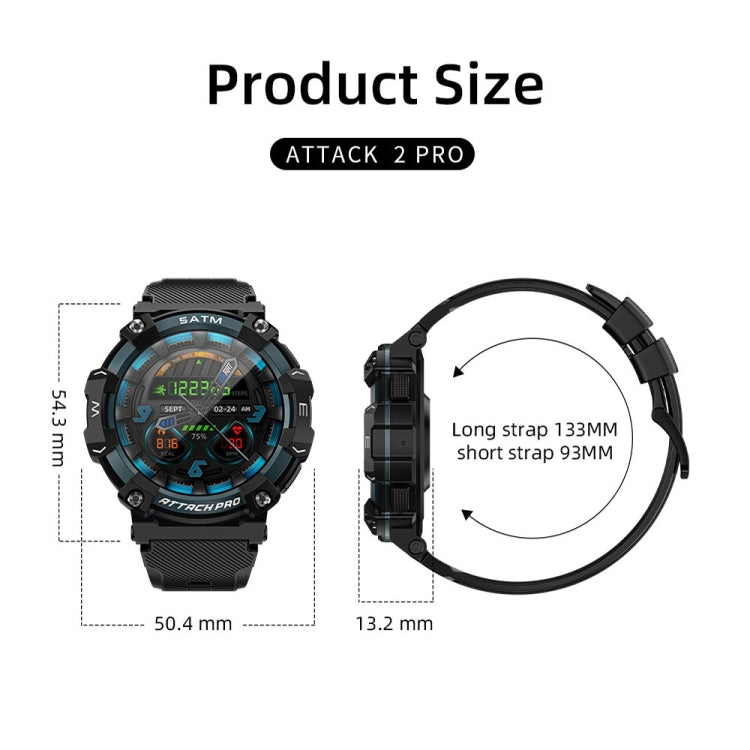 LOKMAT ATTACK 2 PRO 1.39-Inch 5ATM Waterproof Health Monitoring Bluetooth Smart Watch(Royal Blue) - free shipping - PMC TechLife - Order now!