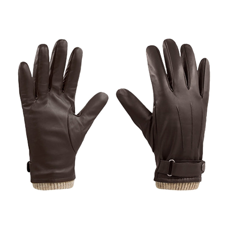 Autumn And Winter Padded Leather Gloves Business Simple Outdoor Sports Warm Gloves, Size: XL(Brown) - Full Finger Gloves by PMC TechLife | Online Shopping South Africa | PMC TechLife | Buy Now Pay Later Mobicred