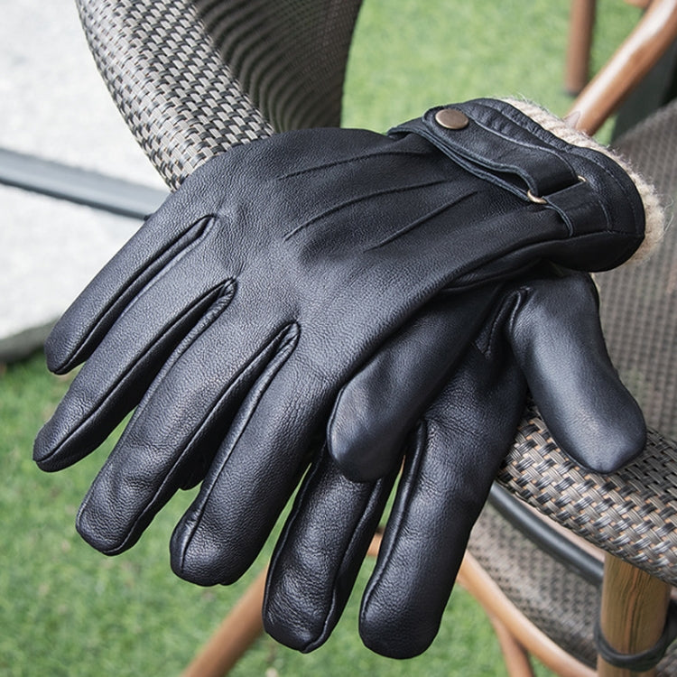 Autumn And Winter Padded Leather Gloves Business Simple Outdoor Sports Warm Gloves, Size: L(Brown) - Full Finger Gloves by PMC TechLife | Online Shopping South Africa | PMC TechLife | Buy Now Pay Later Mobicred