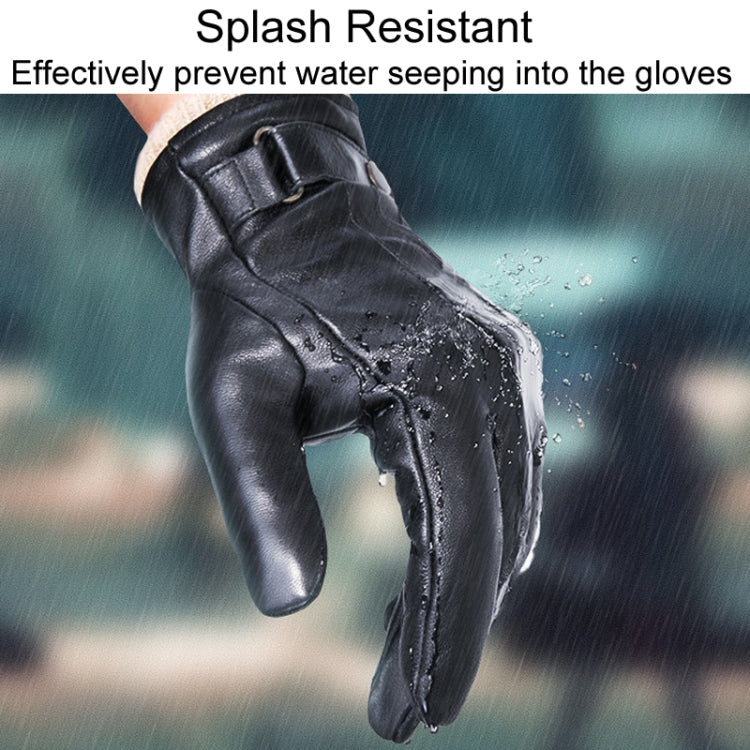 Autumn And Winter Padded Leather Gloves Business Simple Outdoor Sports Warm Gloves, Size: XL(Black) - Full Finger Gloves by PMC TechLife | Online Shopping South Africa | PMC TechLife | Buy Now Pay Later Mobicred